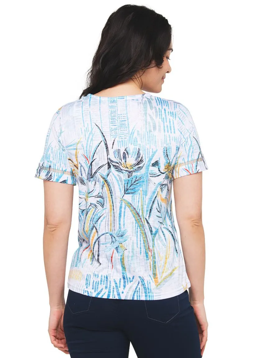 Christine Laure T-shirts|Hauts*T-shirt bleu strass