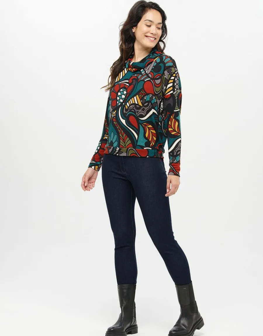 Christine Laure T-shirts|Hauts*T-shirt chaud bleu motif