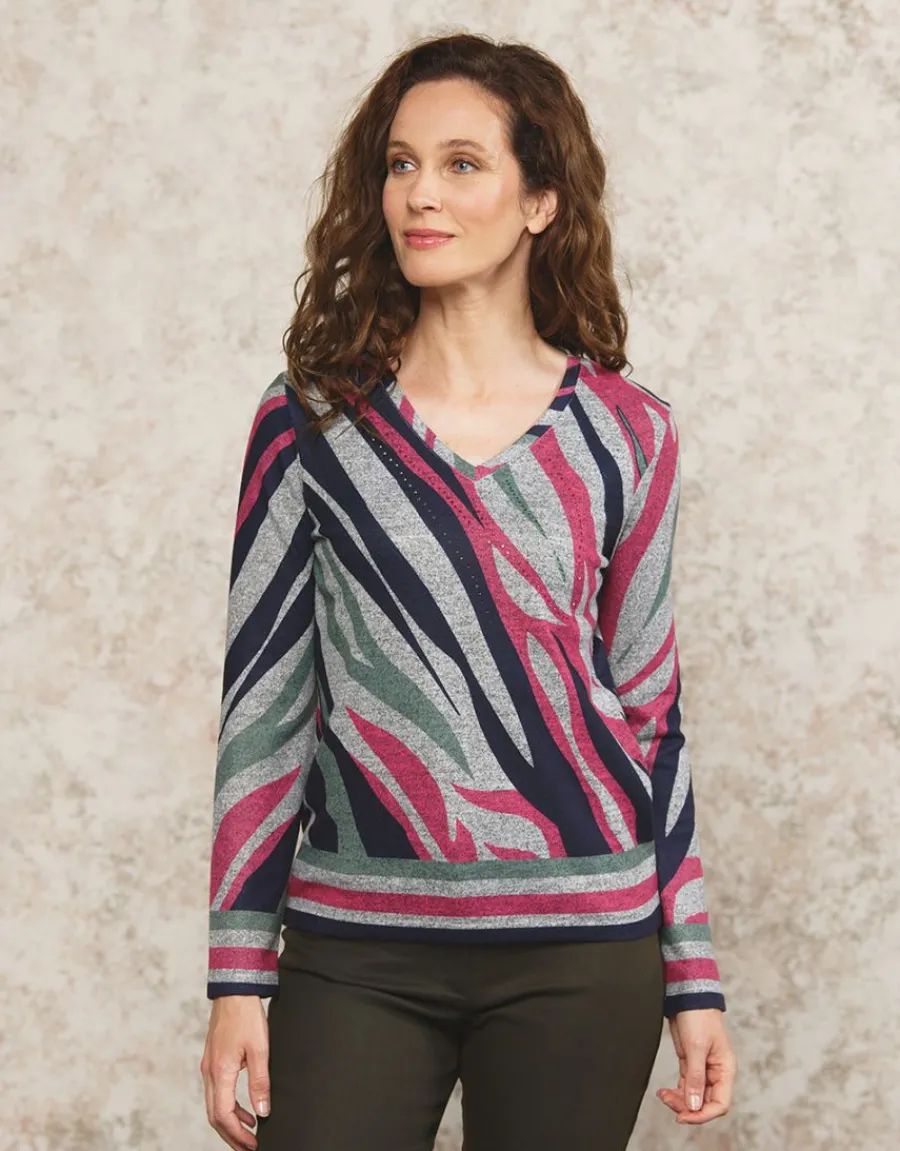 Christine Laure T-shirts|Hauts*T-Shirt chaud zébré gris