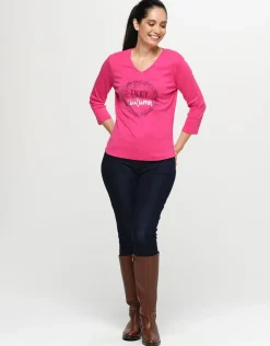 Christine Laure T-shirts|Hauts*T-shirt coton modal rose