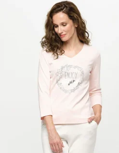 Christine Laure T-shirts|Hauts*T-shirt coton modal rose