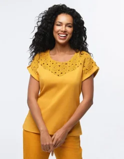 Christine Laure T-shirts|Hauts*T-shirt coton ocre