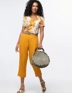 Christine Laure T-shirts|Hauts*T-shirt coton ocre motif