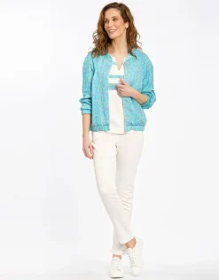 Christine Laure T-shirts|Hauts*T-shirt écru et turquoise