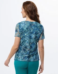 Christine Laure T-shirts|Hauts*T-shirt dentelle bleu