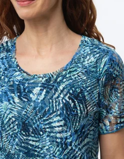 Christine Laure T-shirts|Hauts*T-shirt dentelle bleu