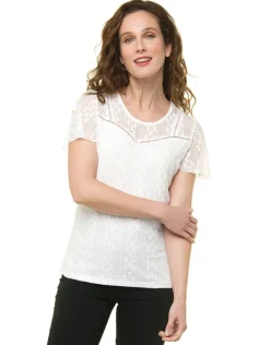 Christine Laure T-shirts|Hauts*T-shirt dentelle écru