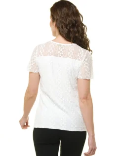 Christine Laure T-shirts|Hauts*T-shirt dentelle écru