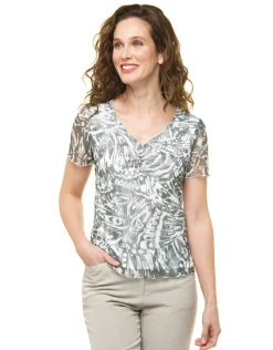 Christine Laure T-shirts|Hauts*T-shirt dentelle kaki