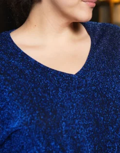 Christine Laure Chemisiers & Blouses|Hauts*T-shirt drapé chic bleu