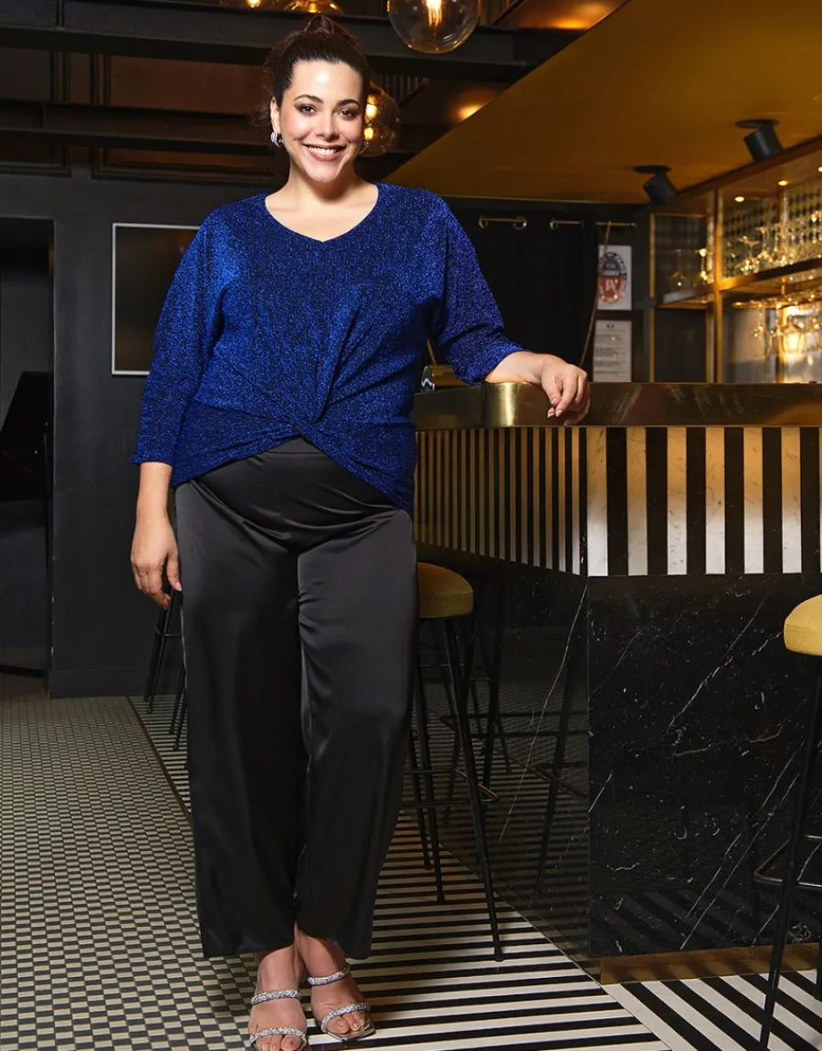 Christine Laure Chemisiers & Blouses|Hauts*T-shirt drapé chic bleu