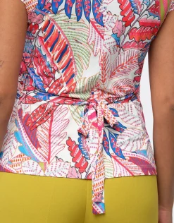 Christine Laure T-shirts|Hauts*T-shirt drapé motif rose