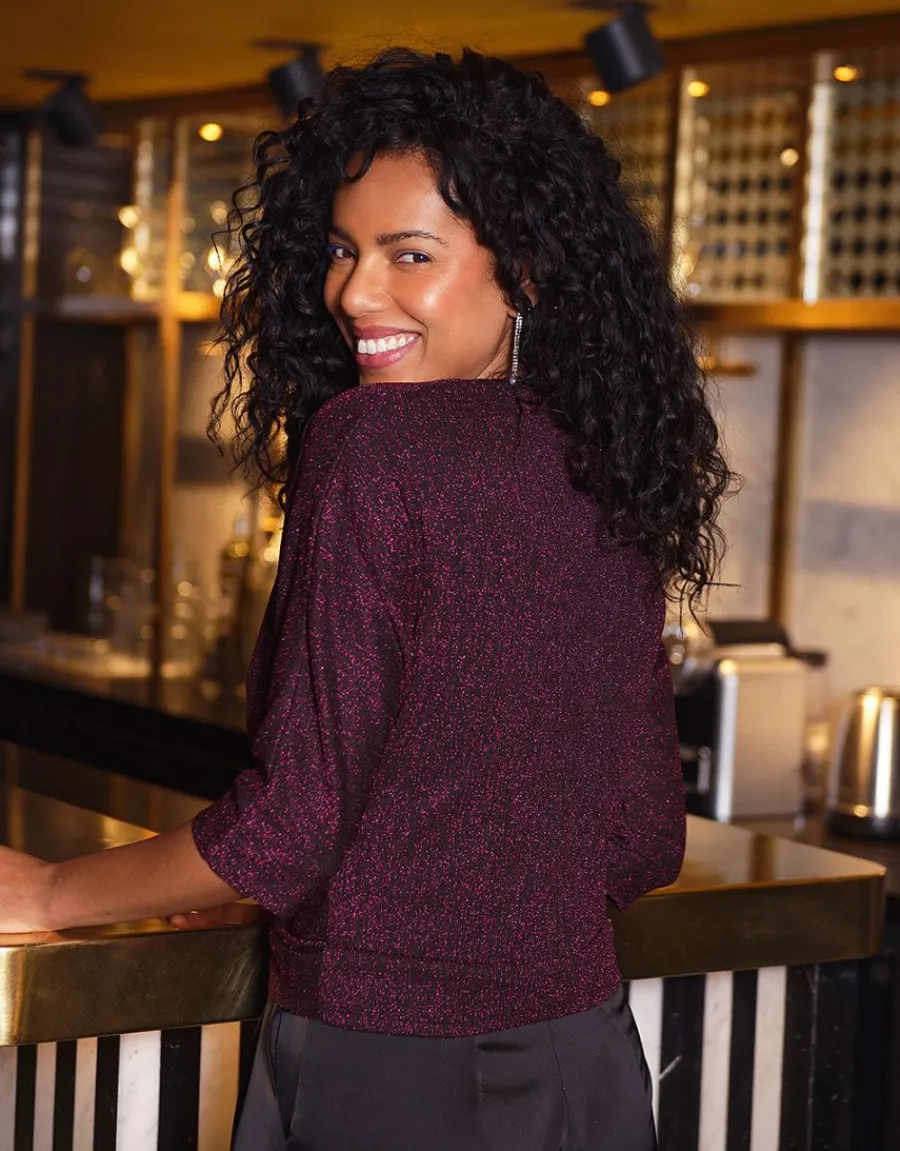 Christine Laure Chemisiers & Blouses|Hauts*T-shirt drapé noir rose