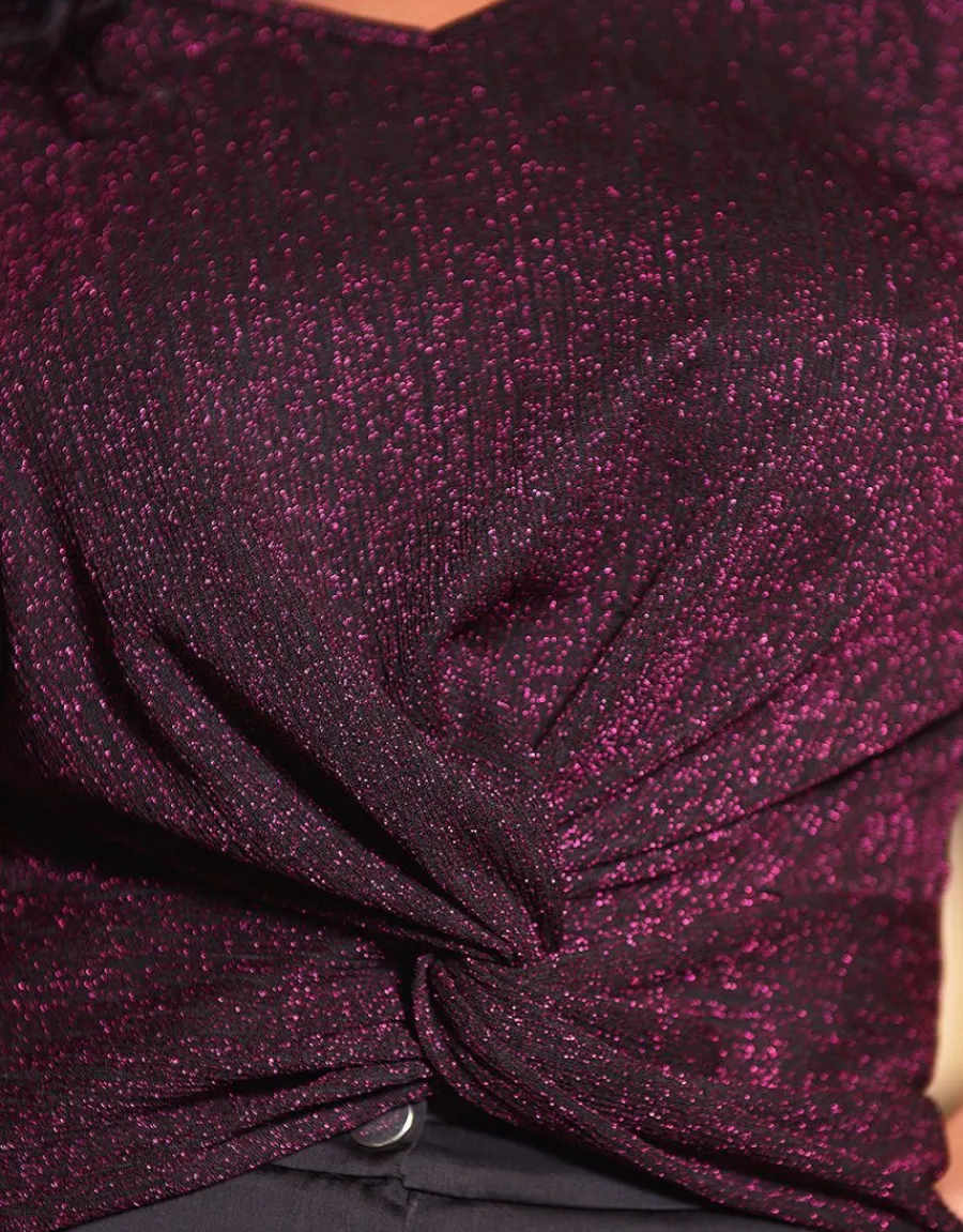 Christine Laure Chemisiers & Blouses|Hauts*T-shirt drapé noir rose