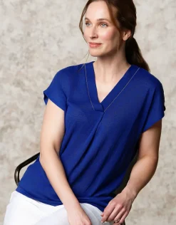 Christine Laure T-shirts|Hauts*T-shirt fluide bleu dur