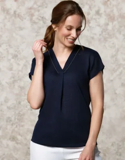 Christine Laure T-shirts|Hauts*T-shirt fluide marine