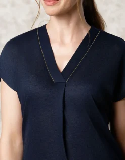 Christine Laure T-shirts|Hauts*T-shirt fluide marine