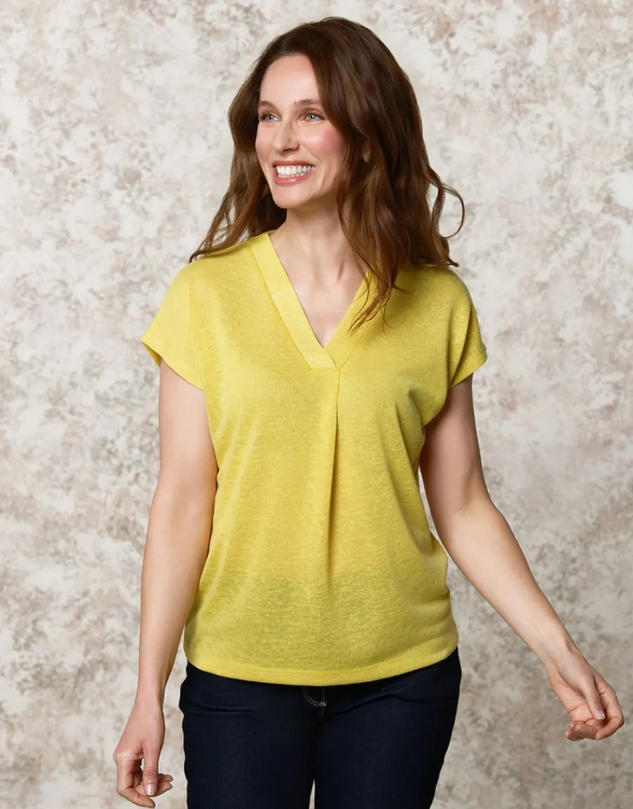 Christine Laure T-shirts|Hauts*T-shirt fluide vert anis