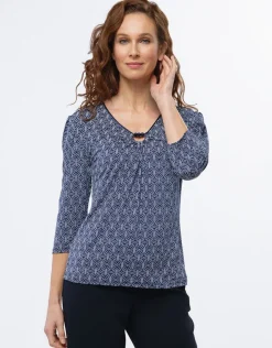 Christine Laure T-shirts|Hauts*T-shirt imprimé marine