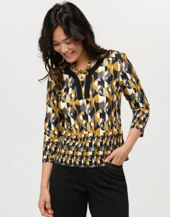 Christine Laure T-shirts|Hauts*T-shirt imprimé ocre