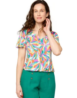 Christine Laure T-shirts|Hauts*T-shirt imprimé orange