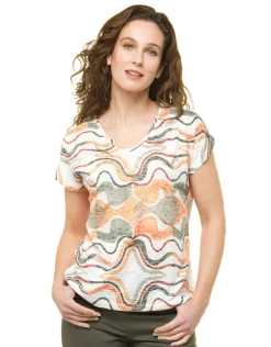Christine Laure T-shirts|Hauts*T-shirt kaki orange
