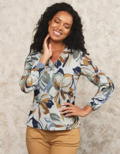 Christine Laure T-shirts|Hauts*T-shirt motif floral gris