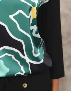 Christine Laure T-shirts|Hauts*T-shirt motif vert noir