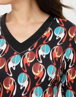 Christine Laure T-shirts|Hauts*T-shirt noir à motifs