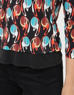 Christine Laure T-shirts|Hauts*T-shirt noir à motifs