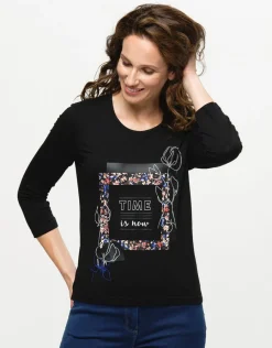 Christine Laure T-shirts|Hauts*T-shirt noir imprimé