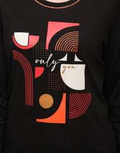 Christine Laure T-shirts|Hauts*T-shirt noir motif pop