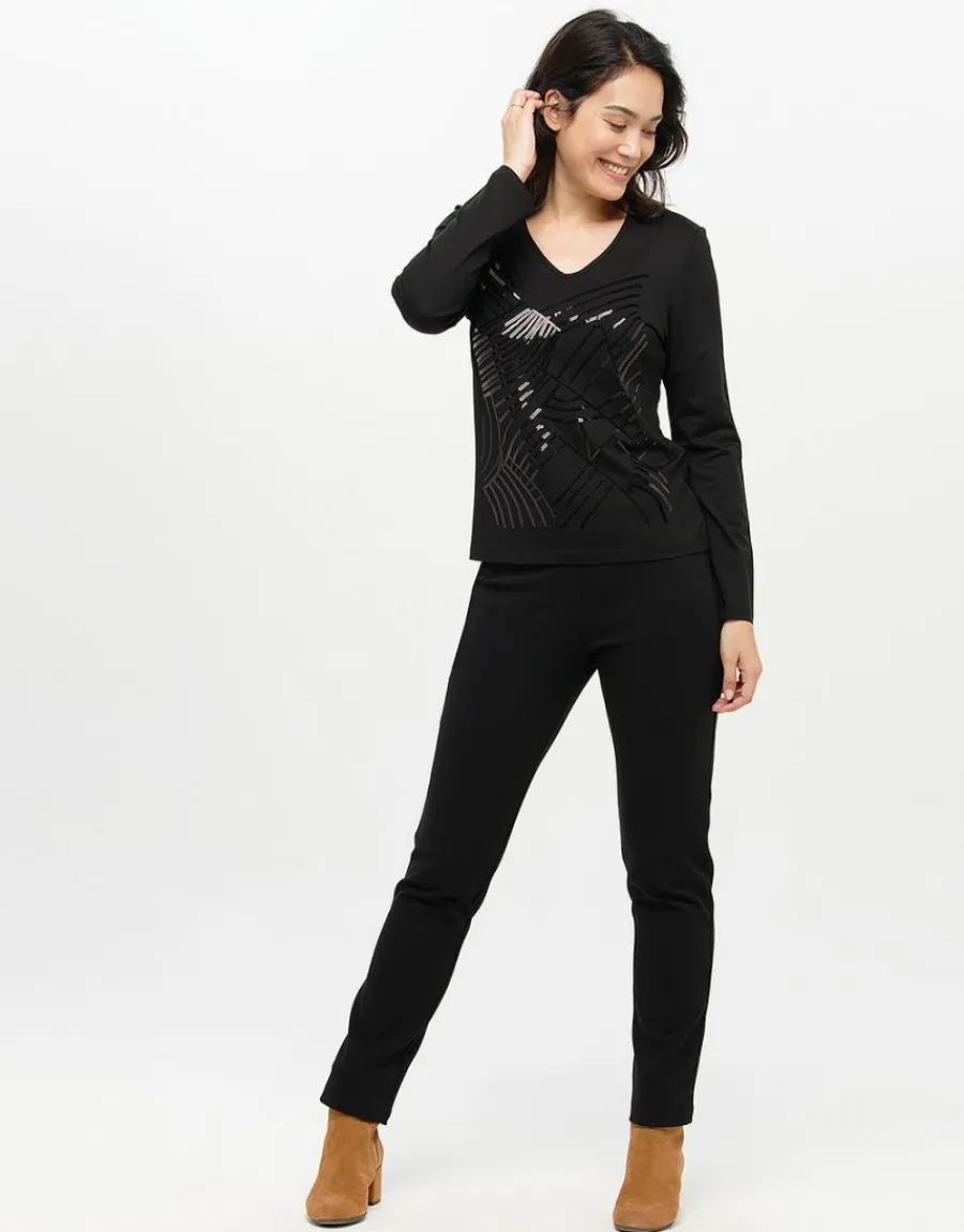 Christine Laure T-shirts|Hauts*T-shirt noir sequins