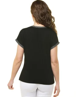 Christine Laure T-shirts|Hauts*T-shirt noir strass
