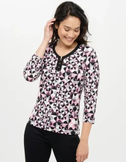 Christine Laure T-shirts|Hauts*T-shirt rose noir motifs