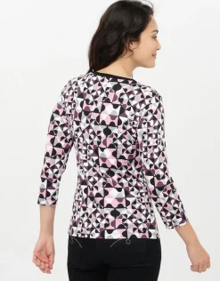 Christine Laure T-shirts|Hauts*T-shirt rose noir motifs