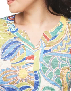 Christine Laure T-shirts|Hauts*T-shirt vert en dévoré