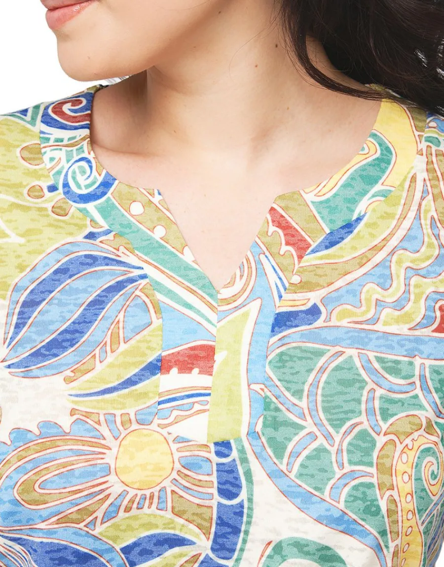 Christine Laure T-shirts|Hauts*T-shirt vert en dévoré