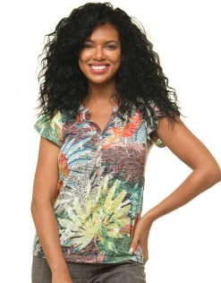 Christine Laure T-shirts|Hauts*T-shirt vert en dévoré