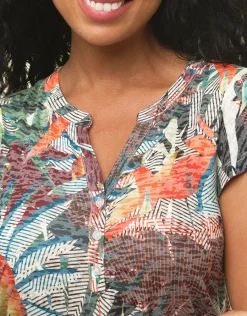 Christine Laure T-shirts|Hauts*T-shirt vert en dévoré