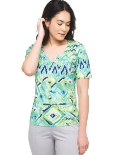 Christine Laure T-shirts|Hauts*T-shirt vert imprimé