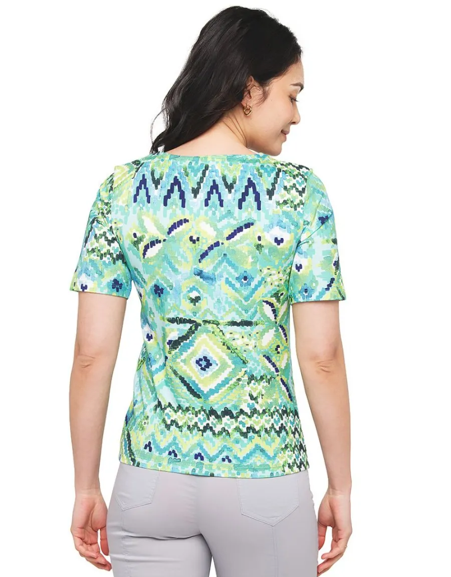 Christine Laure T-shirts|Hauts*T-shirt vert imprimé