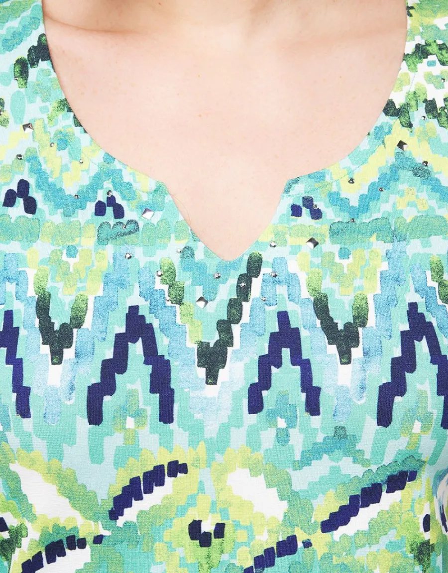 Christine Laure T-shirts|Hauts*T-shirt vert imprimé