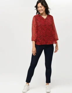 Christine Laure Chemisiers & Blouses|Hauts*Tunique plissée rouge