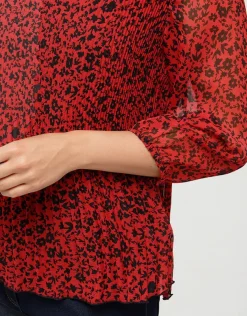 Christine Laure Chemisiers & Blouses|Hauts*Tunique plissée rouge