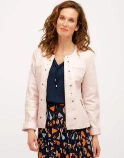 Christine Laure Habillées|Vestes*Veste 100% cuir rose pale