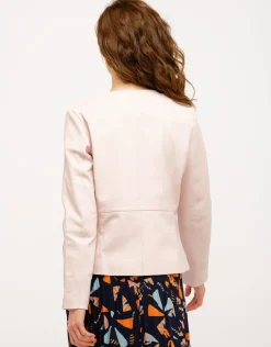 Christine Laure Habillées|Vestes*Veste 100% cuir rose pale