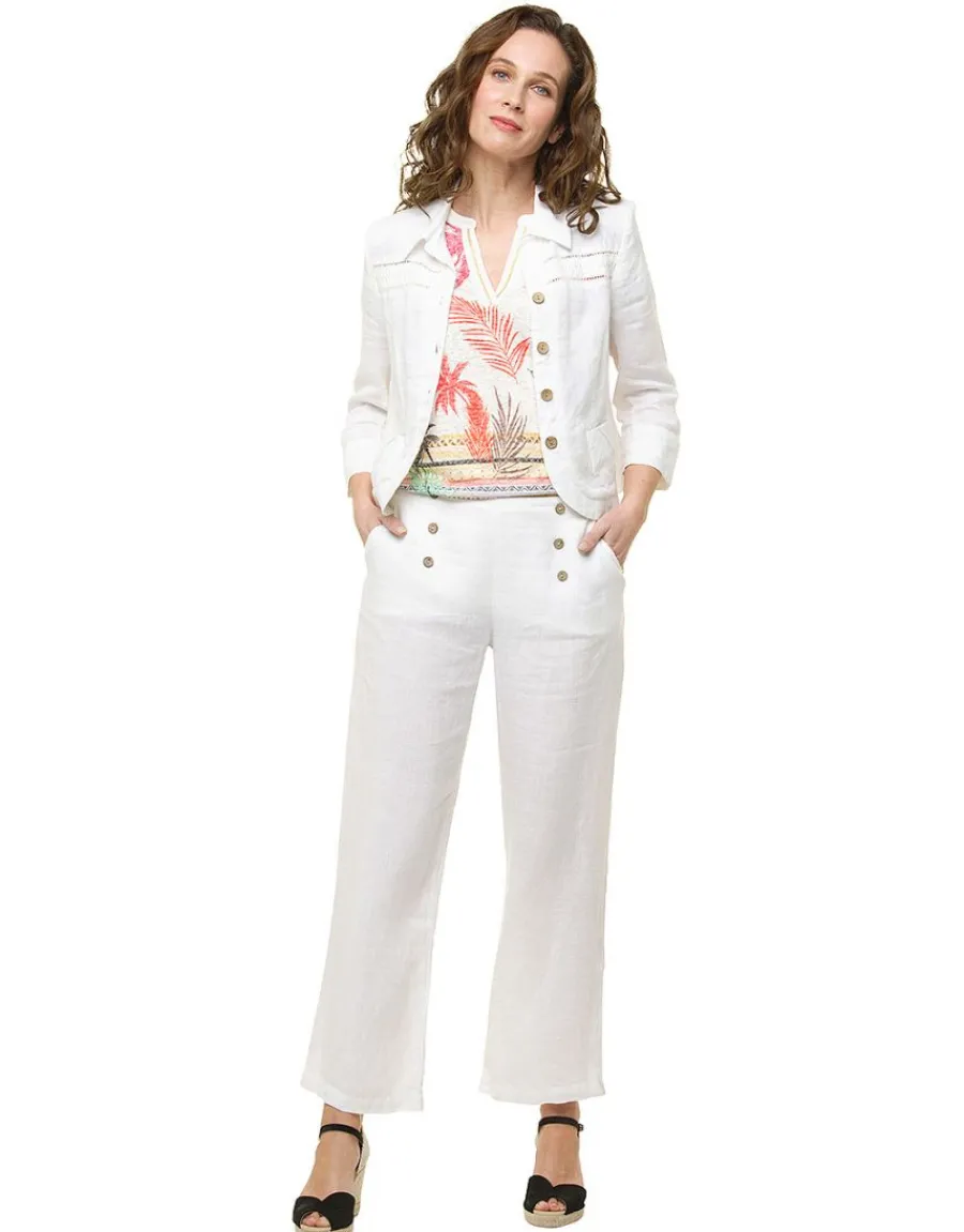 Christine Laure Habillées|Vestes*Veste 100% lin blanc