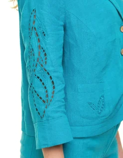 Christine Laure Habillées|Vestes*Veste 100% lin bleu