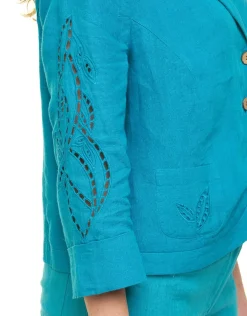 Christine Laure Habillées|Vestes*Veste 100% lin bleu